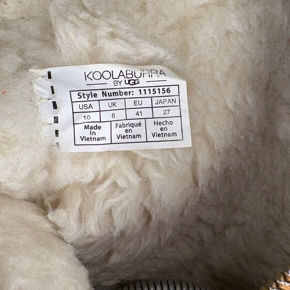 Koolaburra by UGG Aribel Short Shearling Boots Cozy Suede Neutral Chestnut Sz 10 - Picture 9 of 10